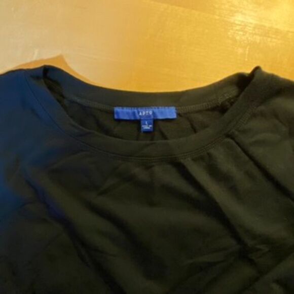 Apt. 9 Three-Quarter Sleeve Black Top with Gingham Detail (Size Large) - Picture 5 of 5